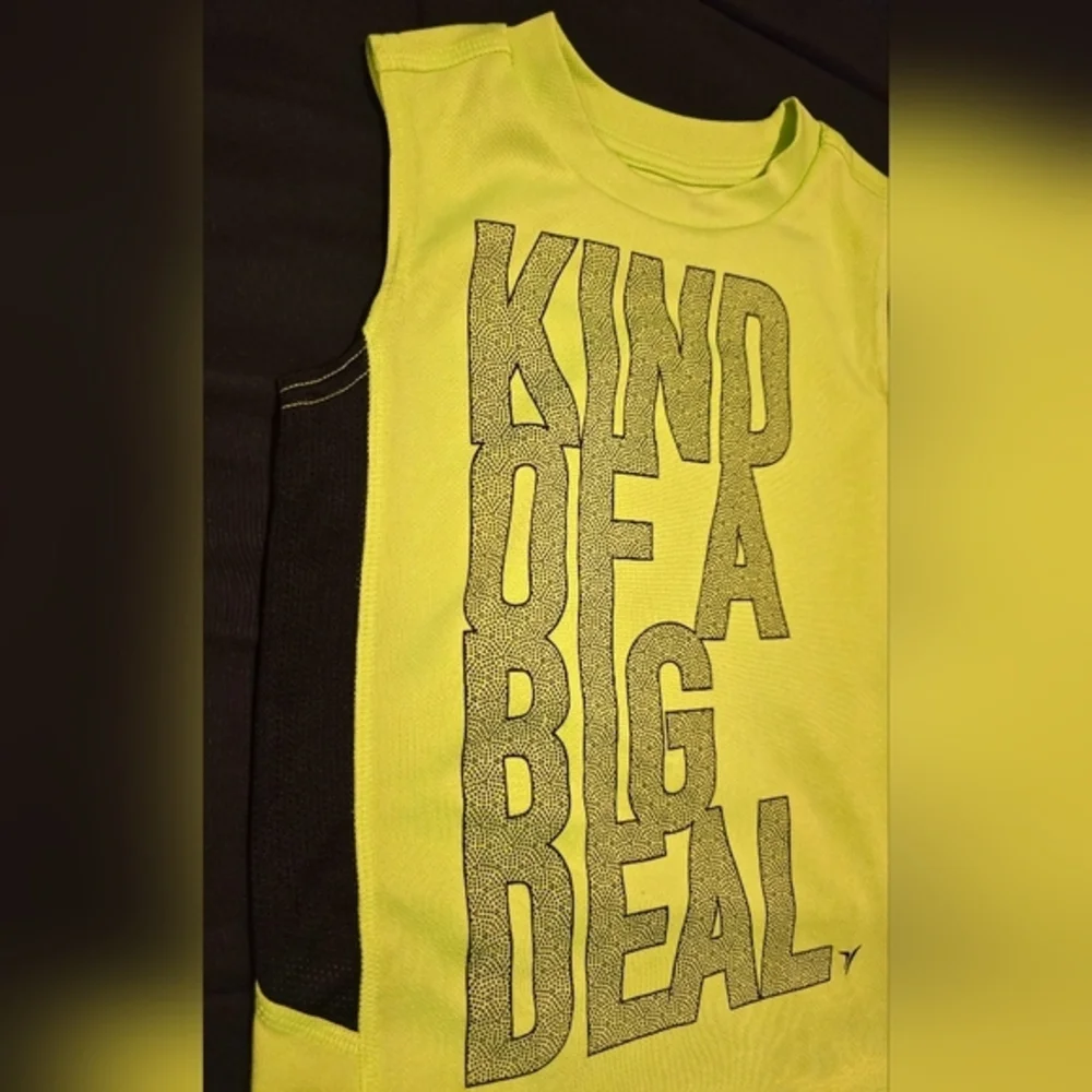 Old Navy Boy's Kind of a Big Deal Active Tank‎ top Neon Green Size 5T